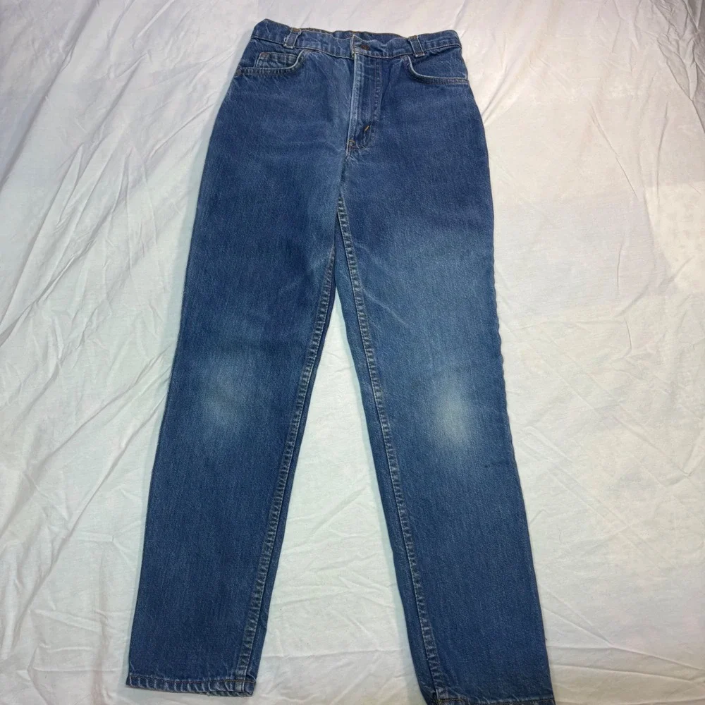 Levi Strauss Kids‎ Blue Denim Jeans Tapered Leg Classic Vintage Orange Tab Sz 12
